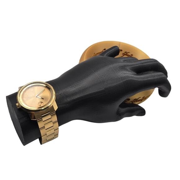 Movado Bold Gold Watch 42.5mm Stainless Steel Link Bracelet Box Papers Classic main image 4